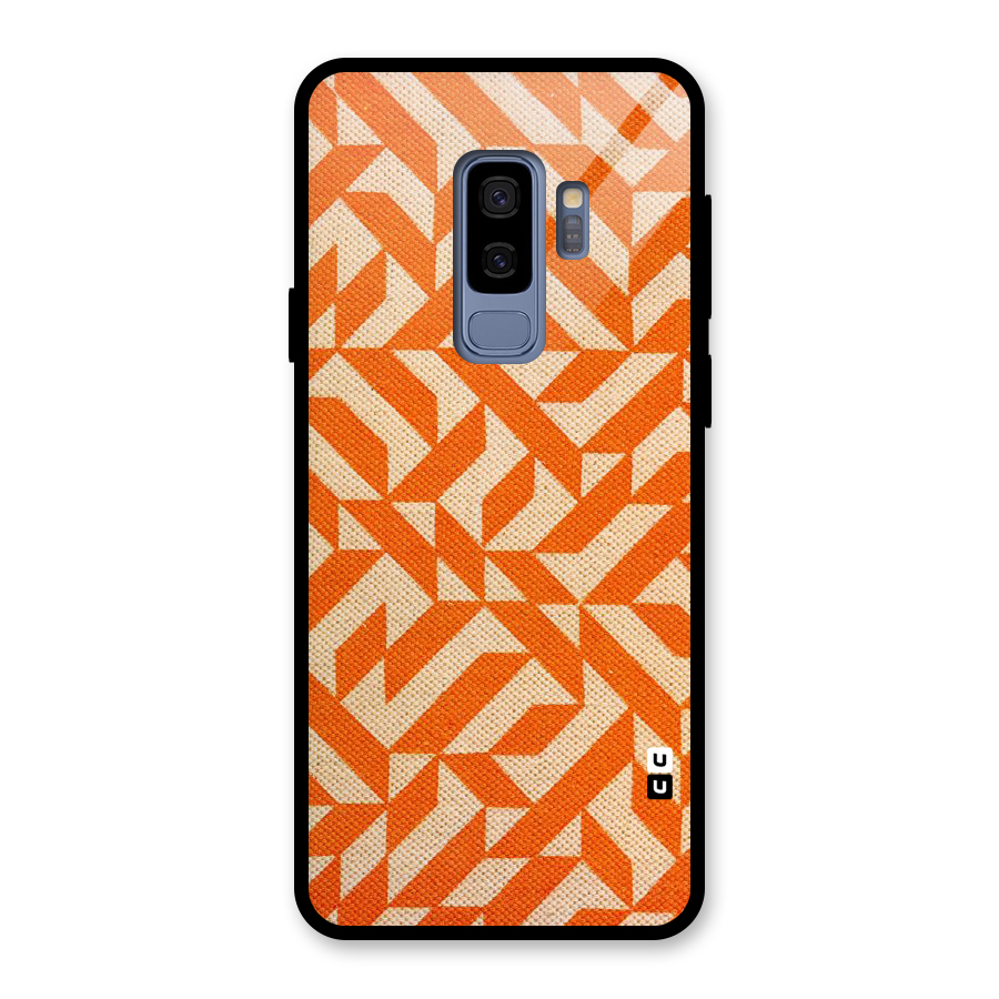 Orange Beige Pattern Glass Back Case for Galaxy S9 Plus