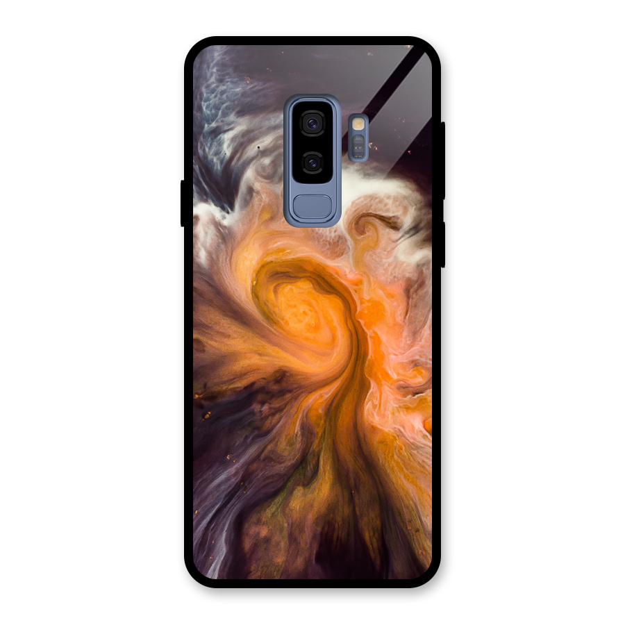 Orange Fusion Glass Back Case for Galaxy S9 Plus