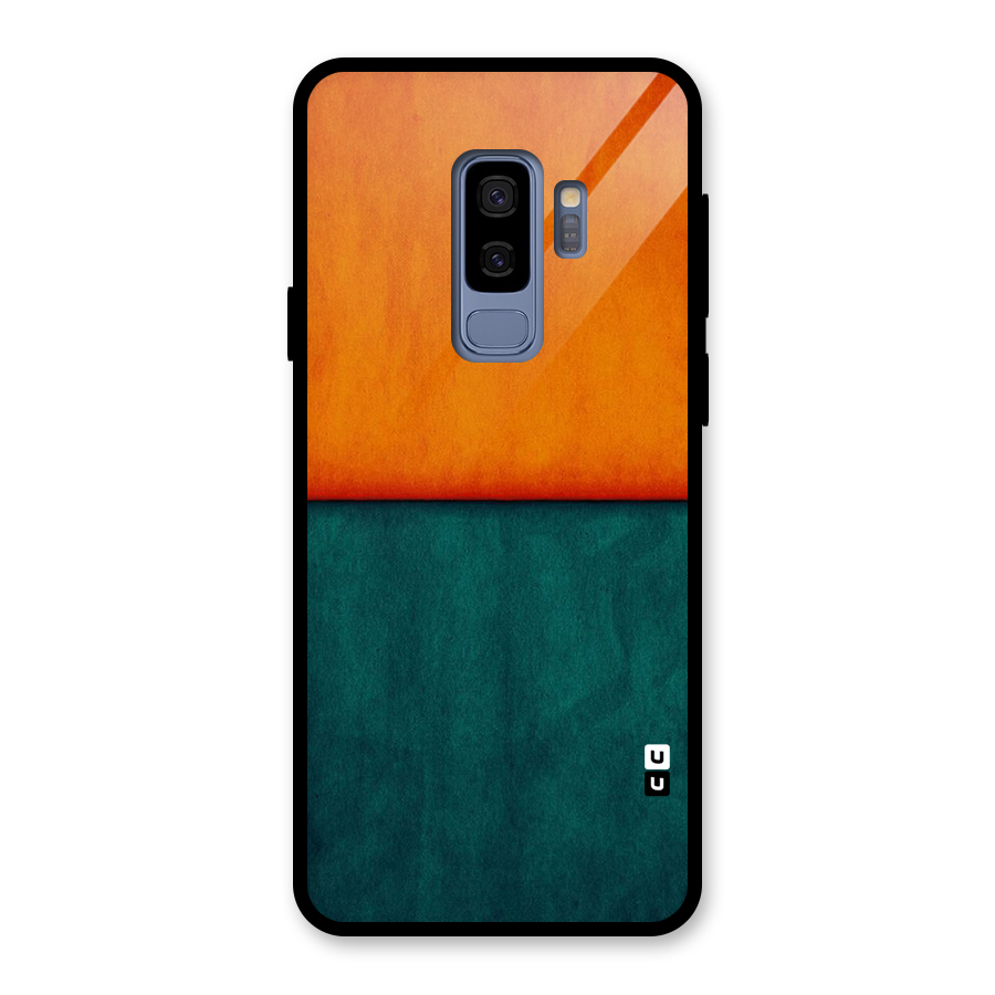 Orange Green Shade Glass Back Case for Galaxy S9 Plus