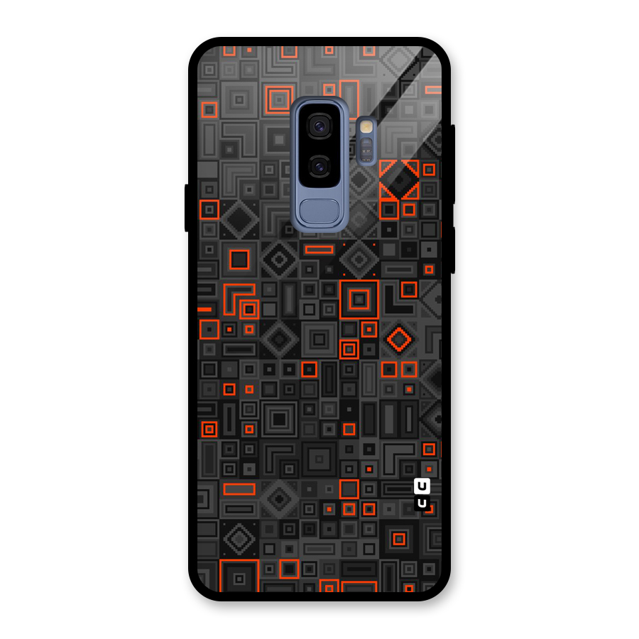Orange Shapes Abstract Glass Back Case for Galaxy S9 Plus