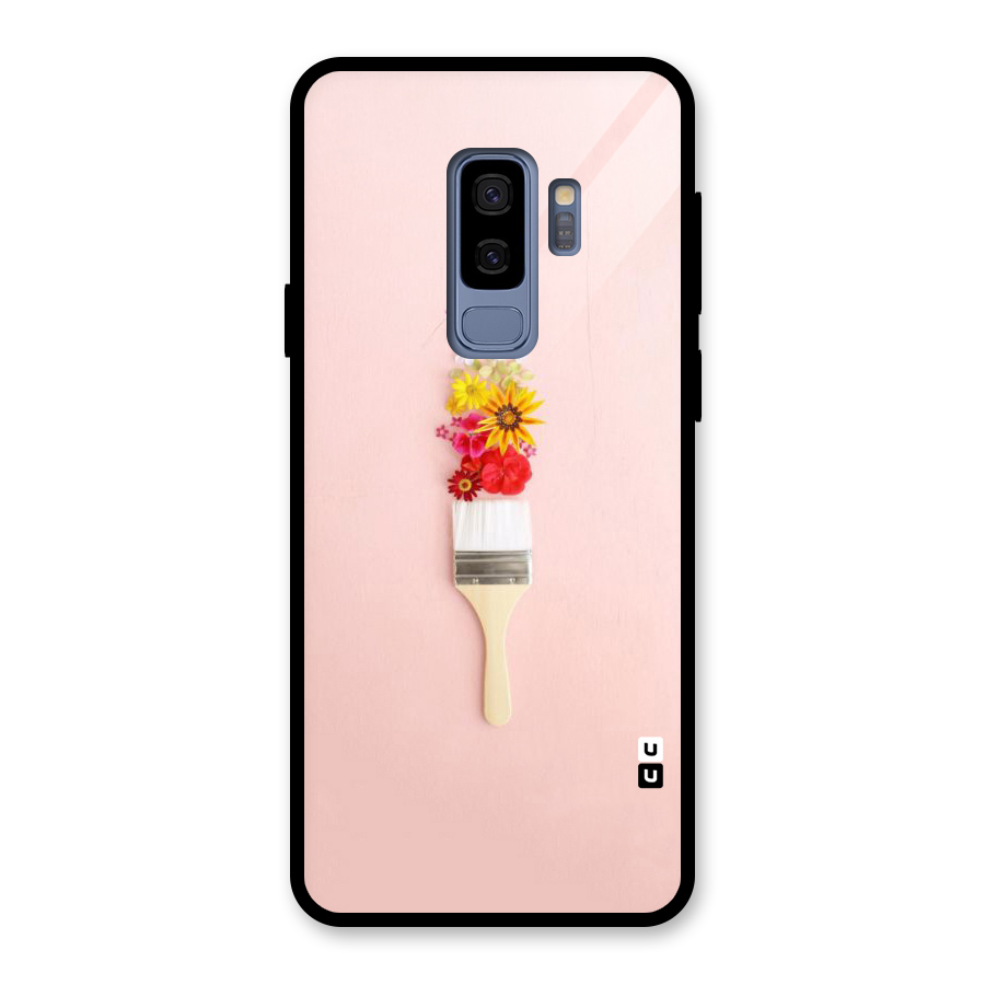 Painted Flowers Glass Back Case for Galaxy S9 Plus