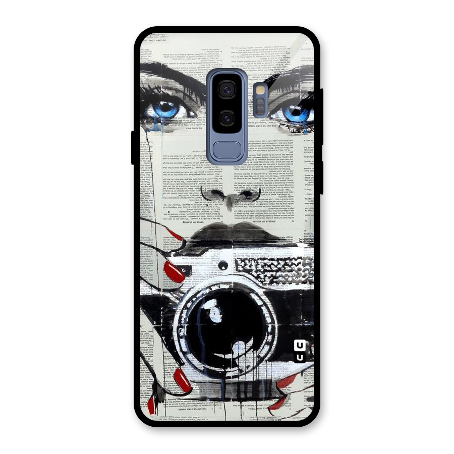 Paper Face Beauty Glass Back Case for Galaxy S9 Plus
