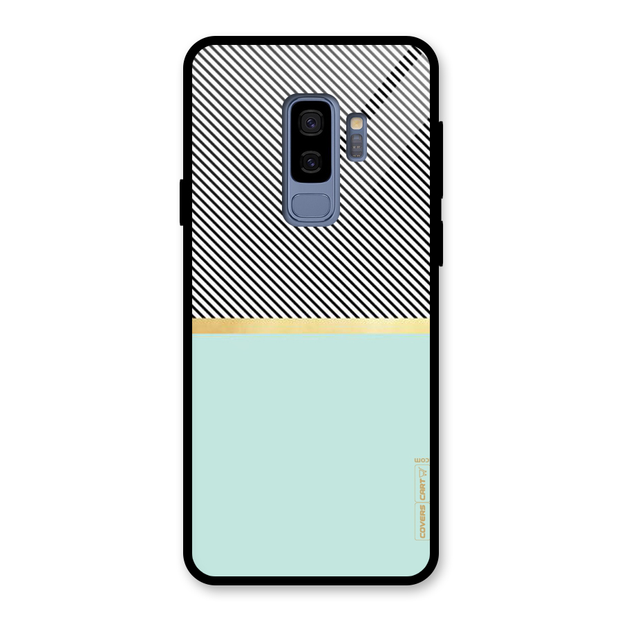 Pastel Green Base Stripes Glass Back Case for Galaxy S9 Plus