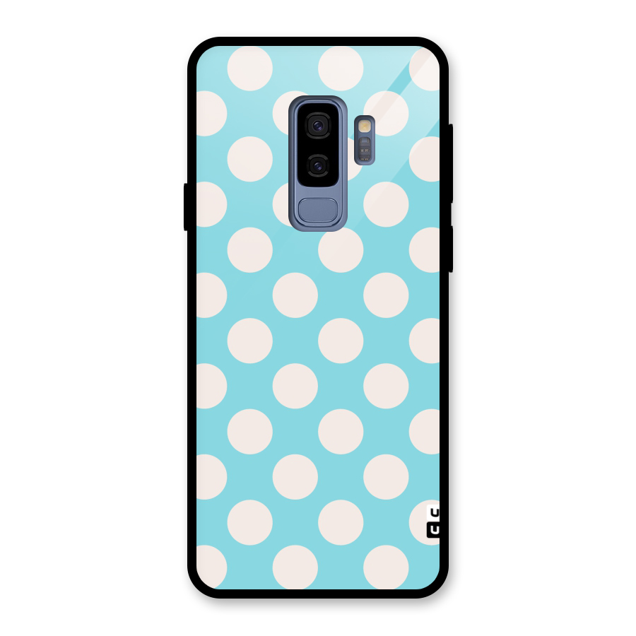 Pastel White Polka Dots Glass Back Case for Galaxy S9 Plus