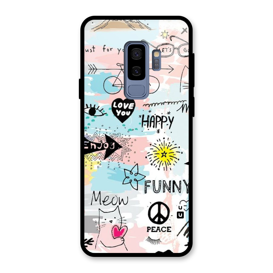 Peace And Funny Glass Back Case for Galaxy S9 Plus