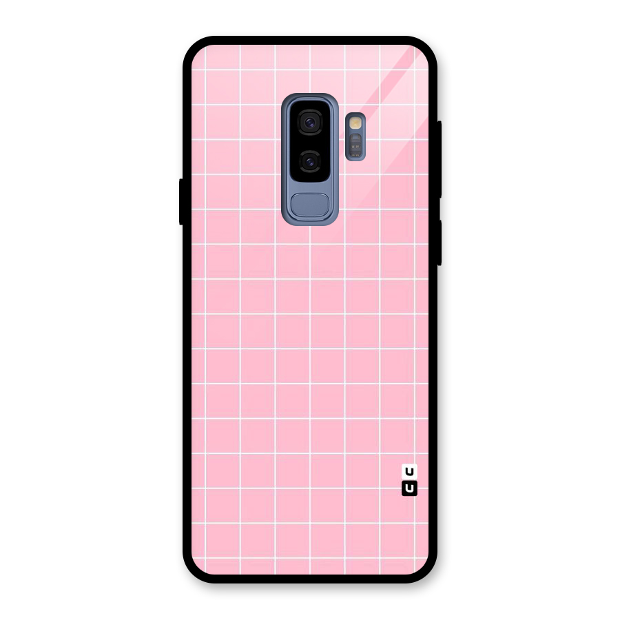 Pink Checks Glass Back Case for Galaxy S9 Plus