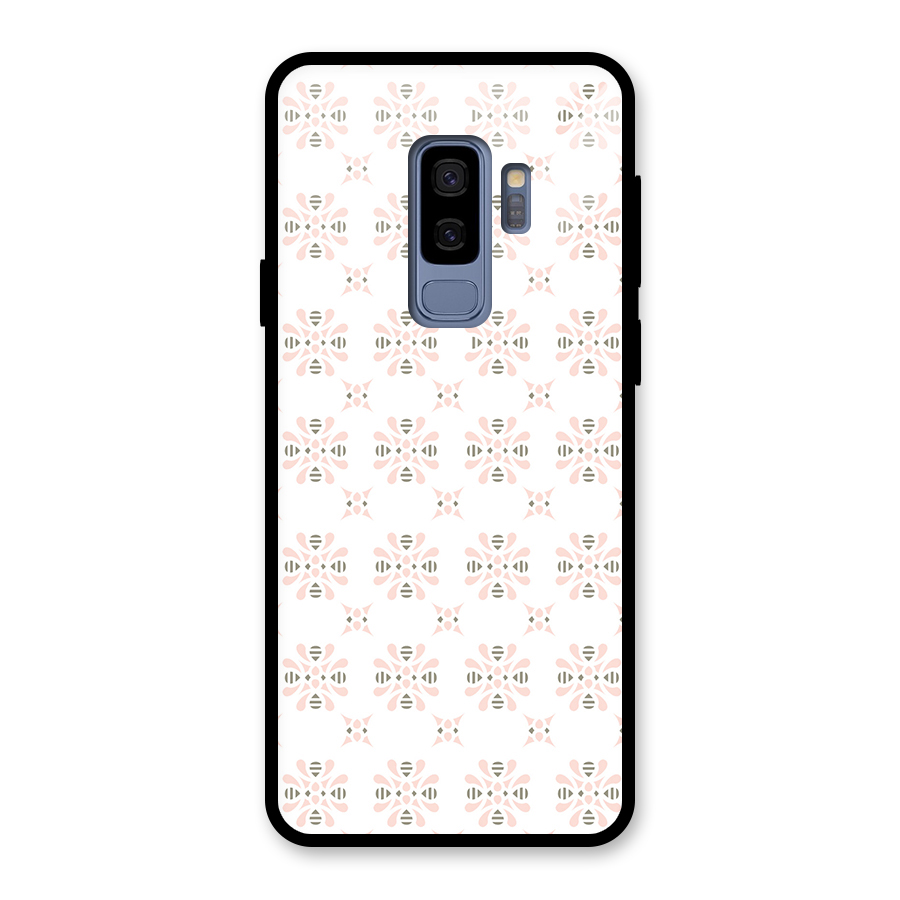 Pink Floral Pattern Glass Back Case for Galaxy S9 Plus