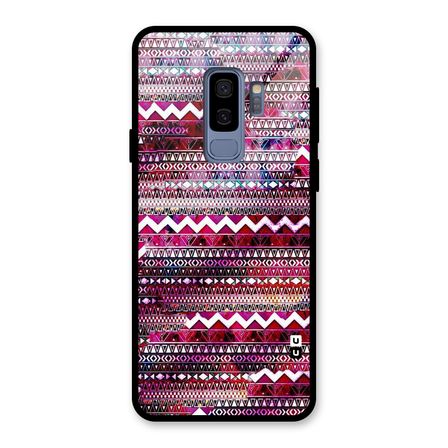 Pink Indie Pattern Glass Back Case for Galaxy S9 Plus
