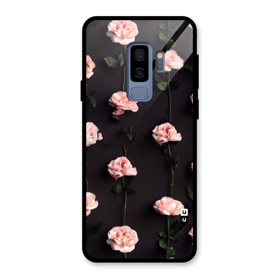 Pink Roses Glass Back Case for Galaxy S9 Plus