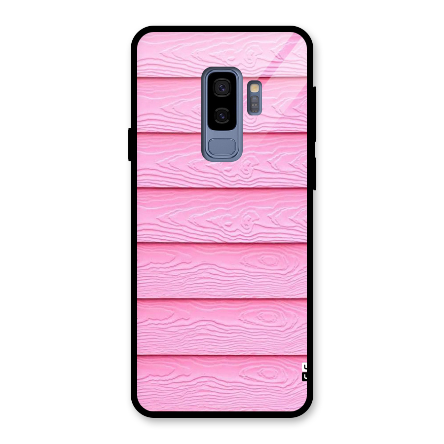 Pink Wood Glass Back Case for Galaxy S9 Plus