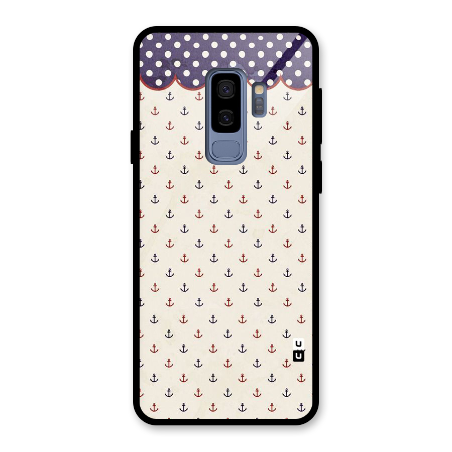 Polka Anchor Glass Back Case for Galaxy S9 Plus