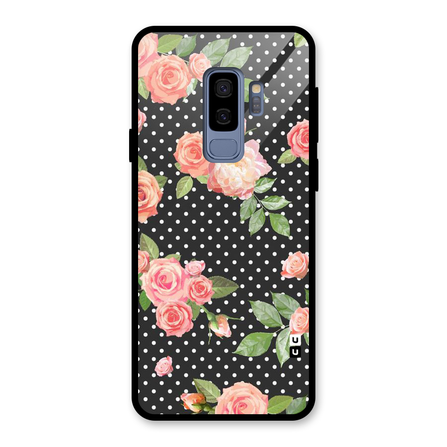 Polka Peach Glass Back Case for Galaxy S9 Plus