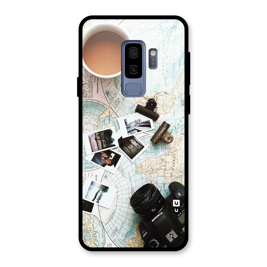 Post Stamps Travel Glass Back Case for Galaxy S9 Plus