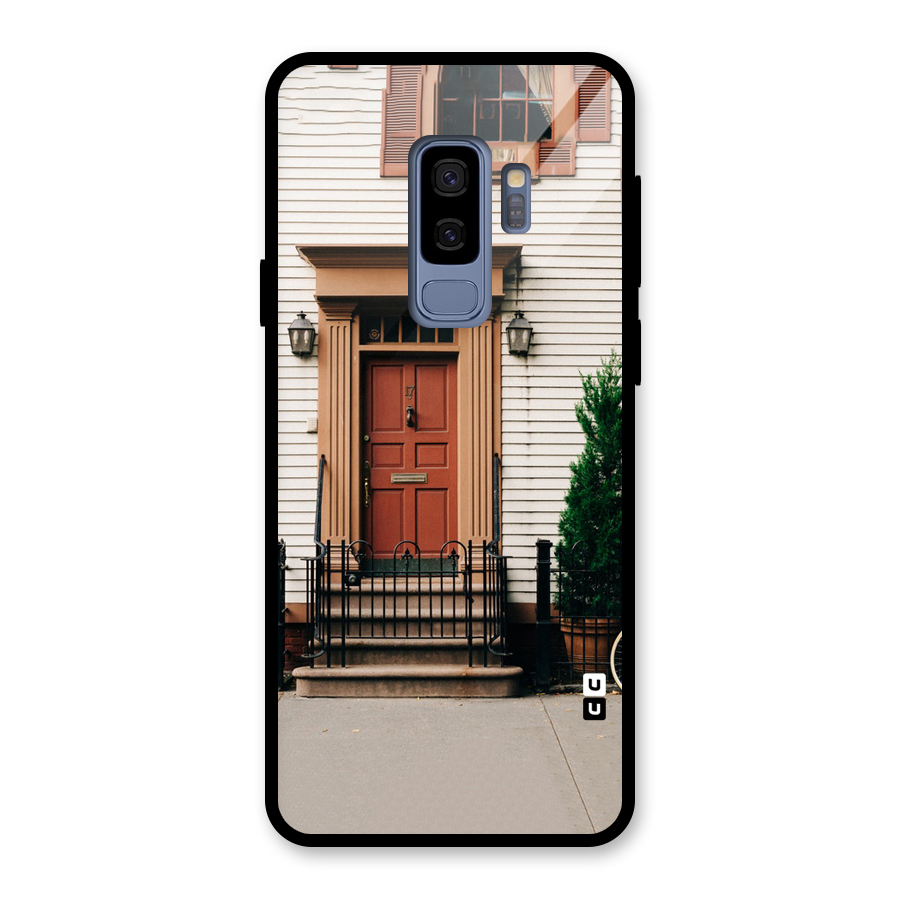 Pretty Orange Door Glass Back Case for Galaxy S9 Plus