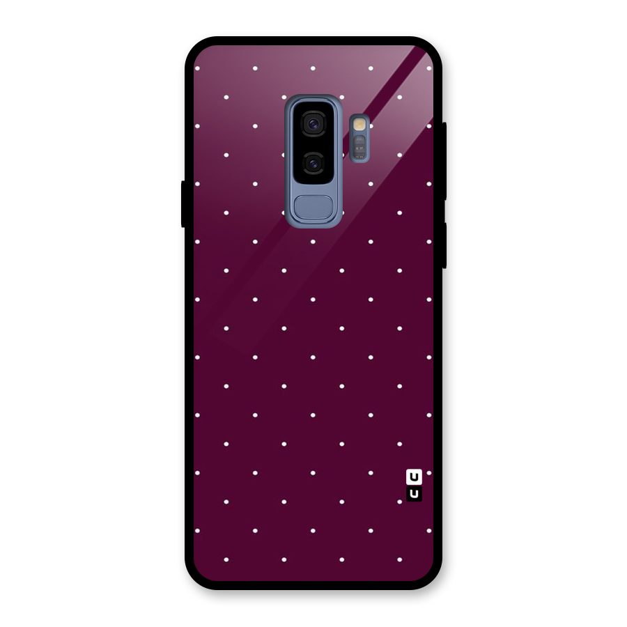 Purple Polka Glass Back Case for Galaxy S9 Plus