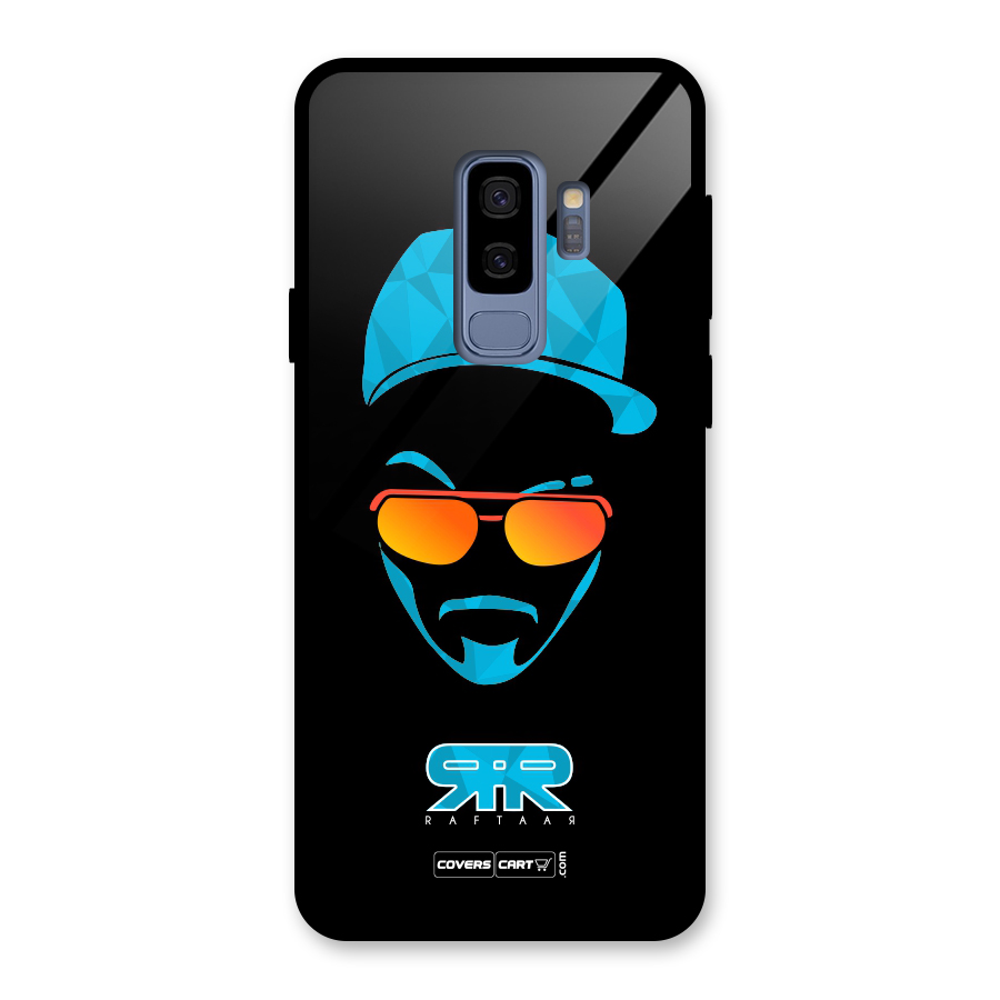 Raftaar Black and Blue Glass Back Case for Galaxy S9 Plus