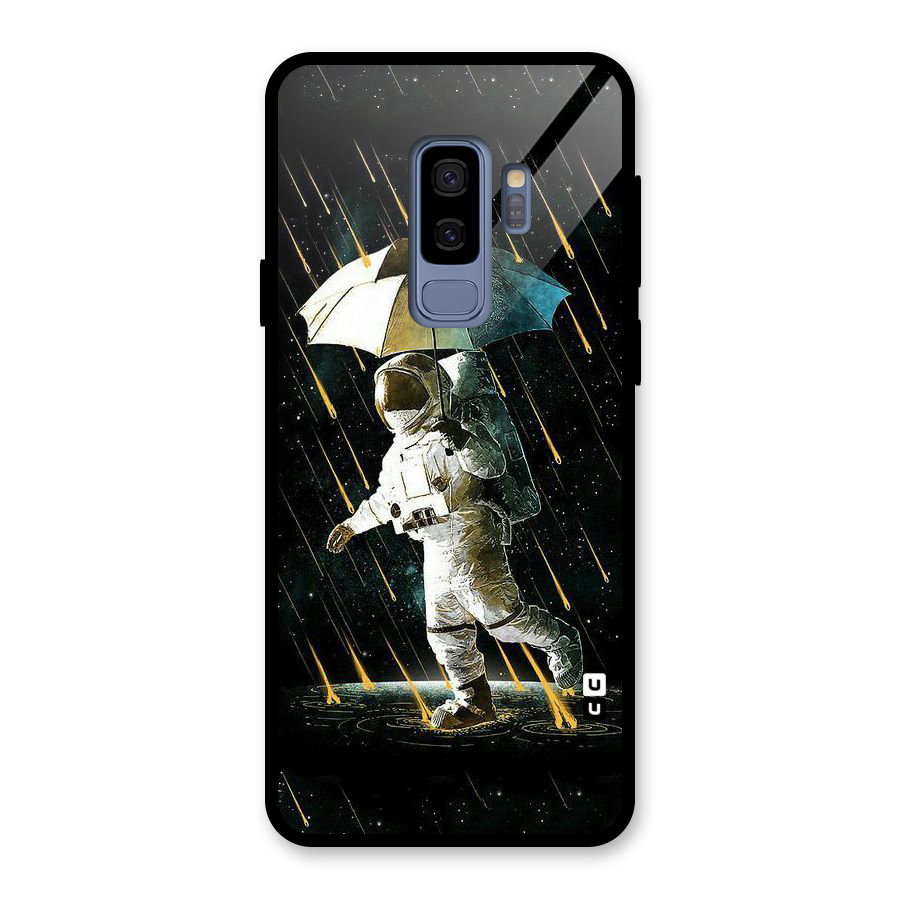 Rain Spaceman Glass Back Case for Galaxy S9 Plus
