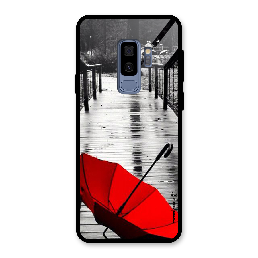 Rainy Red Umbrella Glass Back Case for Galaxy S9 Plus