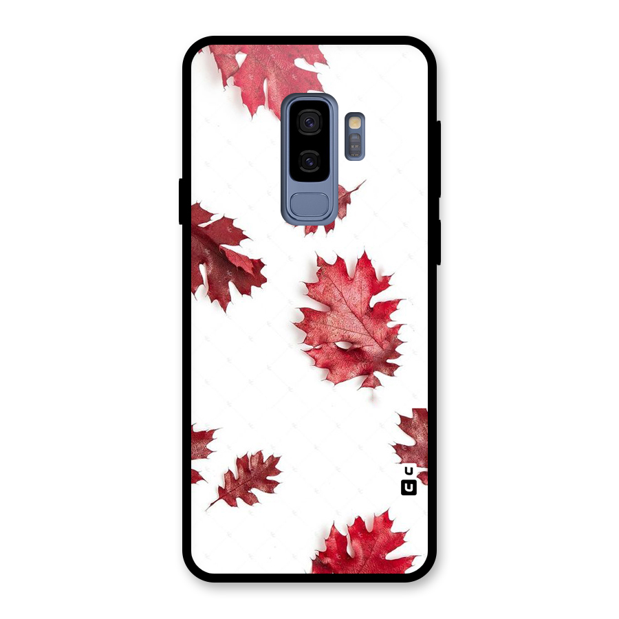 Red Appealing Autumn Leaves Glass Back Case for Galaxy S9 Plus