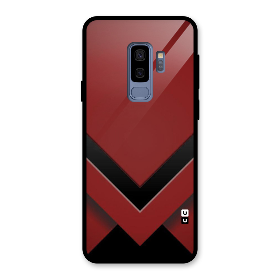 Red Black Fold Glass Back Case for Galaxy S9 Plus