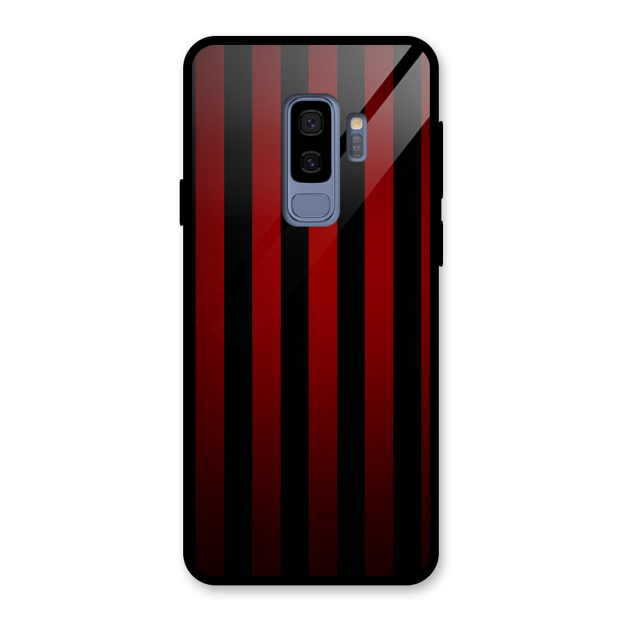 Red Black Stripes Glass Back Case for Galaxy S9 Plus
