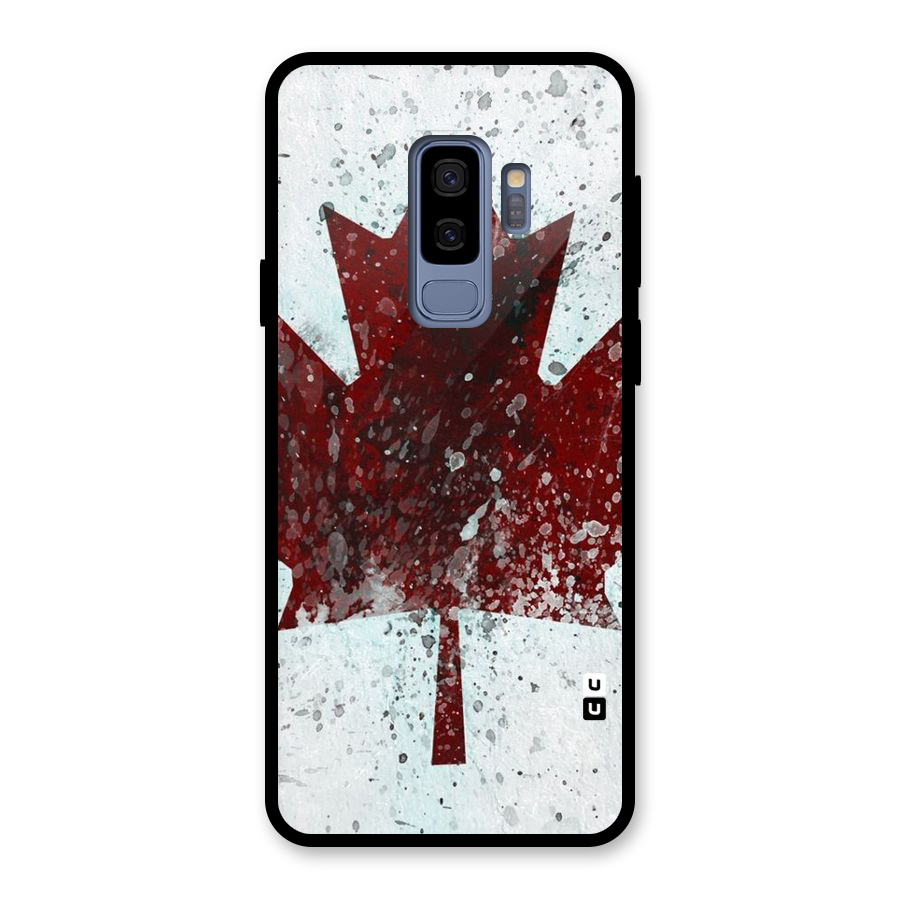 Red Maple Snow Glass Back Case for Galaxy S9 Plus