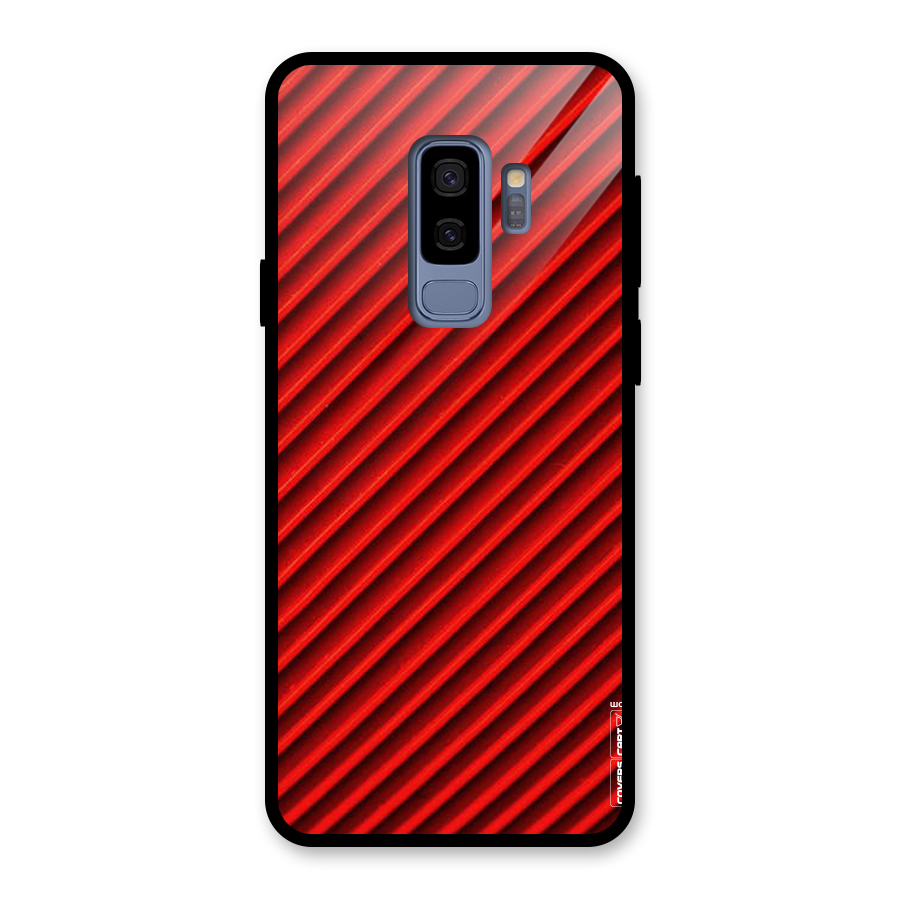 Red Rugged Stripes Glass Back Case for Galaxy S9 Plus