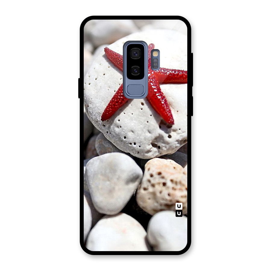 Red Star Fish Glass Back Case for Galaxy S9 Plus