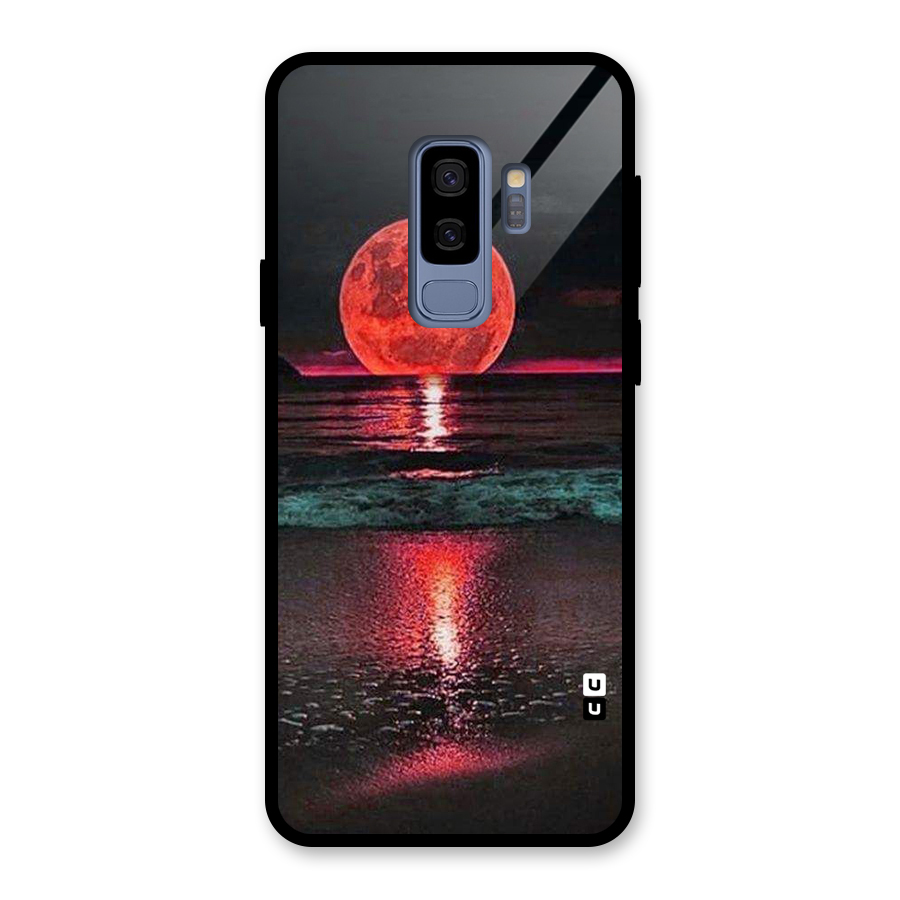 Red Sun Ocean Glass Back Case for Galaxy S9 Plus