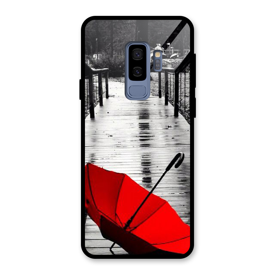 Red Umbrella Glass Back Case for Galaxy S9 Plus