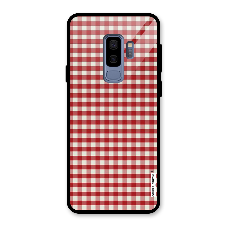Red White Check Glass Back Case for Galaxy S9 Plus