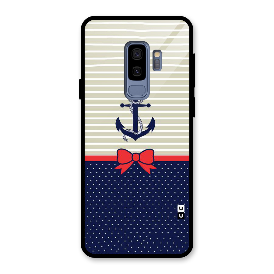 Ribbon Anchor Glass Back Case for Galaxy S9 Plus