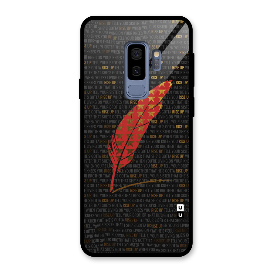Rise Up Feather Glass Back Case for Galaxy S9 Plus