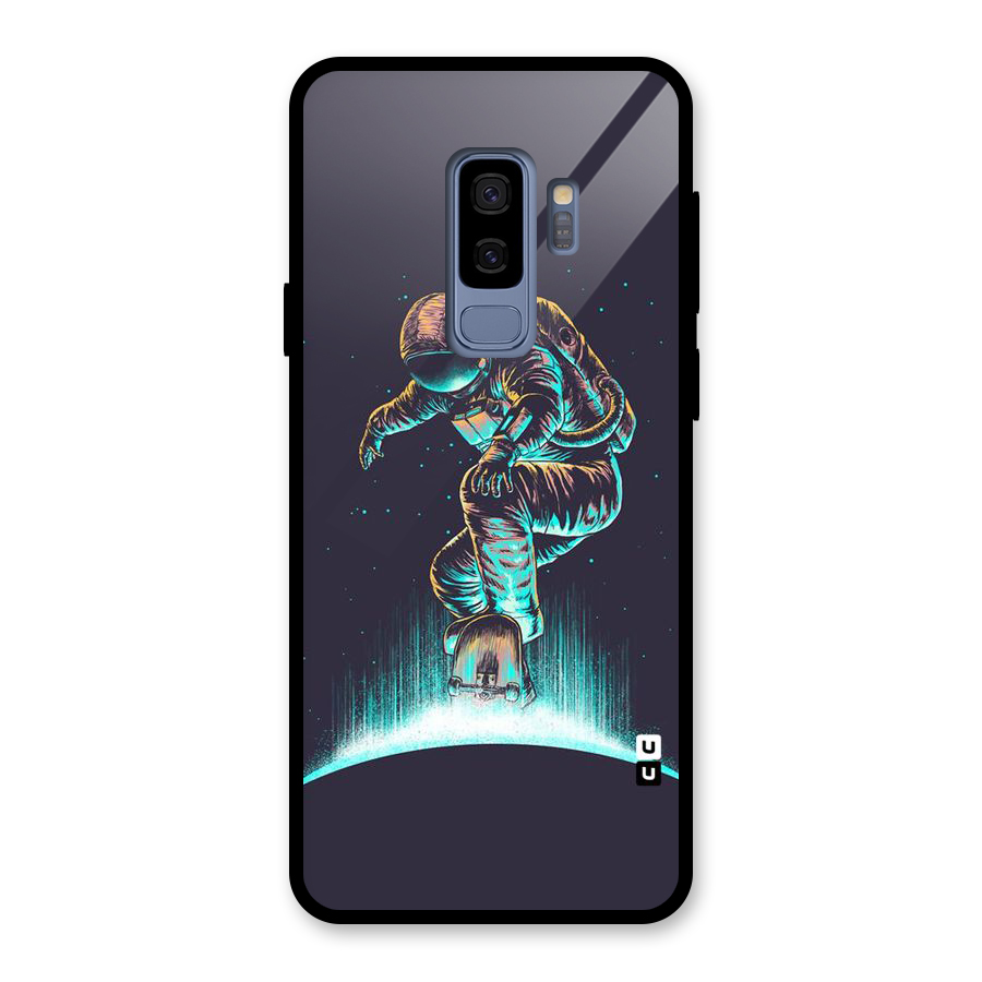 Rolling Spaceman Glass Back Case for Galaxy S9 Plus