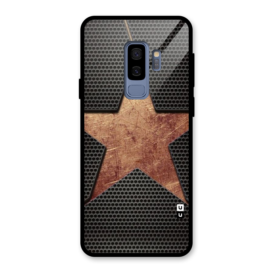 Rugged Gold Star Glass Back Case for Galaxy S9 Plus