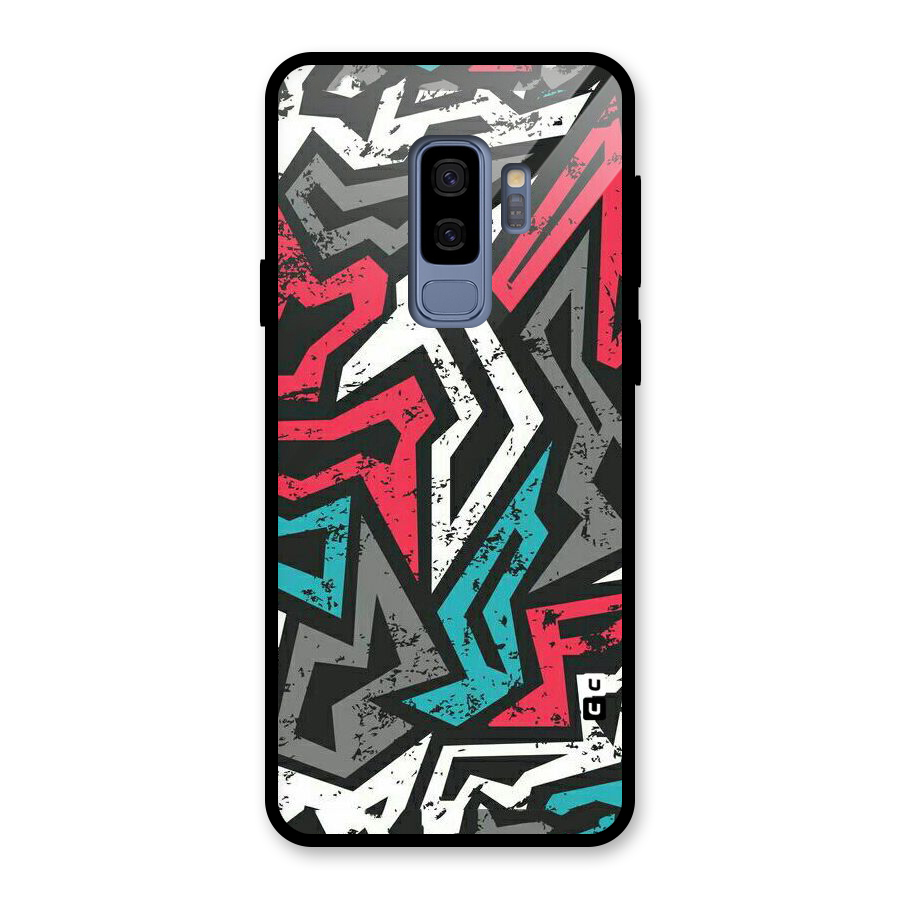 Rugged Strike Abstract Glass Back Case for Galaxy S9 Plus