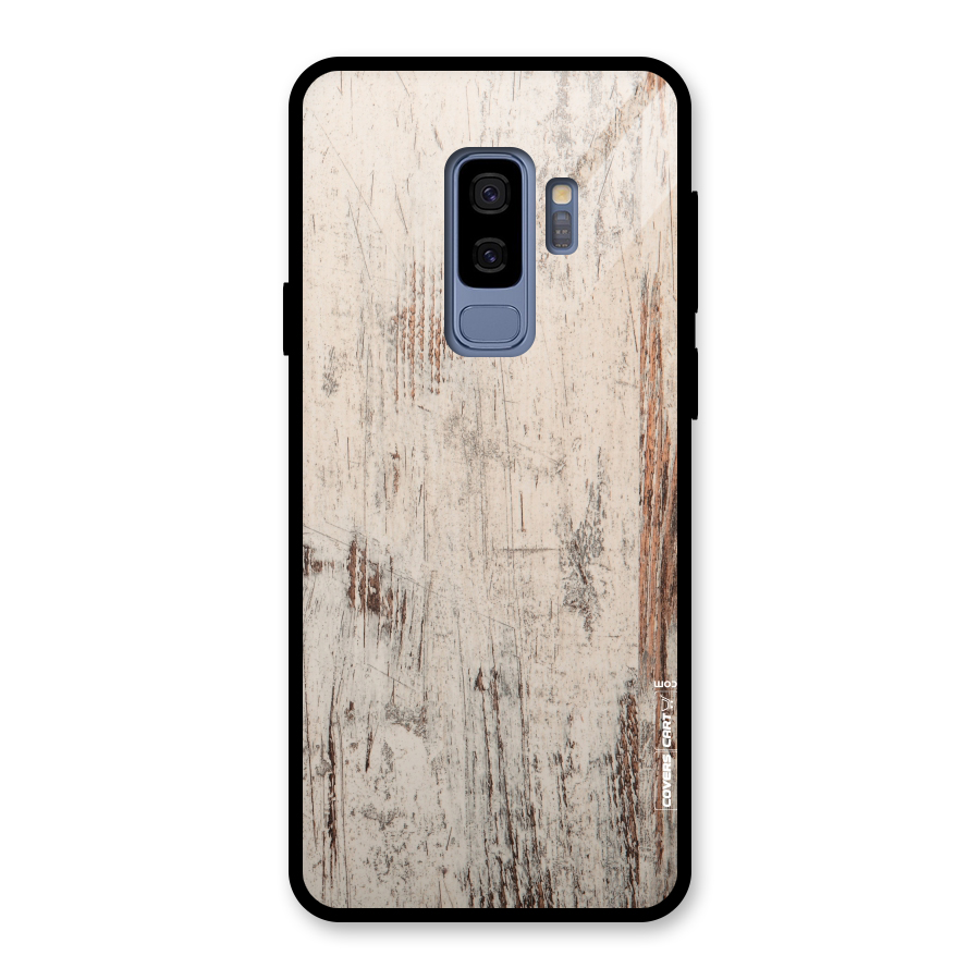 Rugged Wooden Texture Glass Back Case for Galaxy S9 Plus