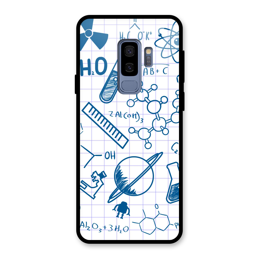 Science Notebook Glass Back Case for Galaxy S9 Plus