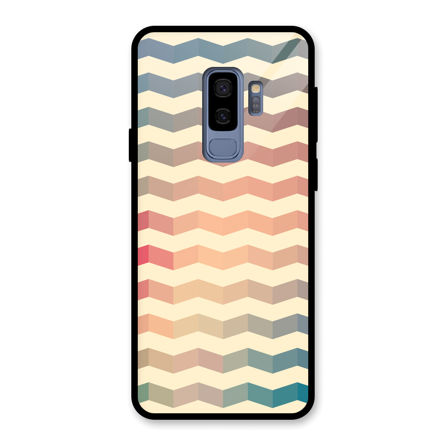 Seamless ZigZag Design Glass Back Case for Galaxy S9 Plus