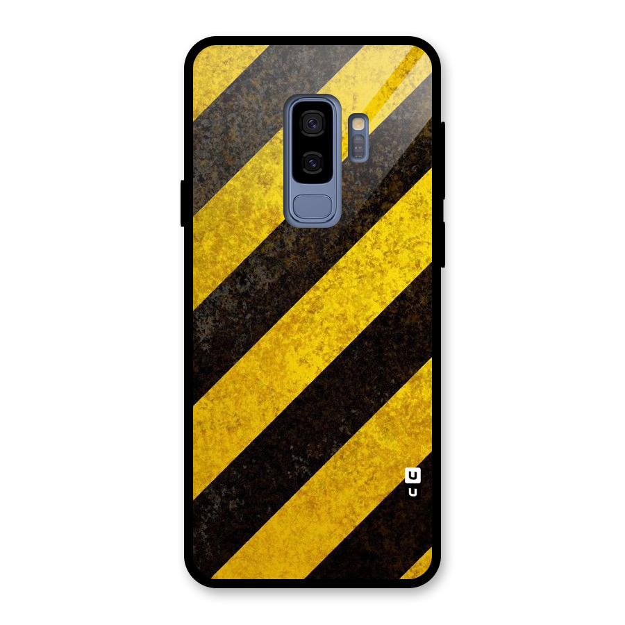 Shaded Yellow Stripes Glass Back Case for Galaxy S9 Plus