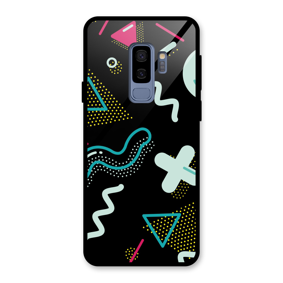 Shapes Pattern Glass Back Case for Galaxy S9 Plus