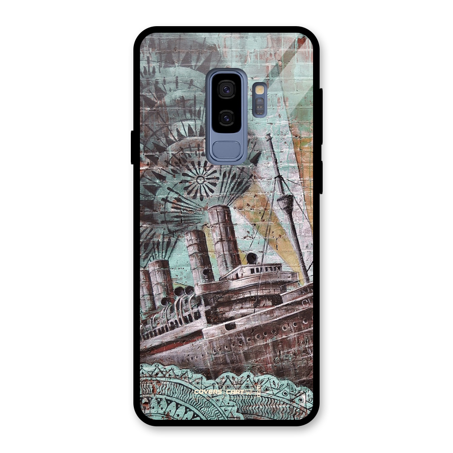 Ship Art Glass Back Case for Galaxy S9 Plus
