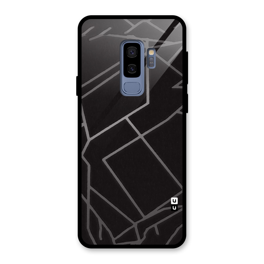 Silver Angle Design Glass Back Case for Galaxy S9 Plus