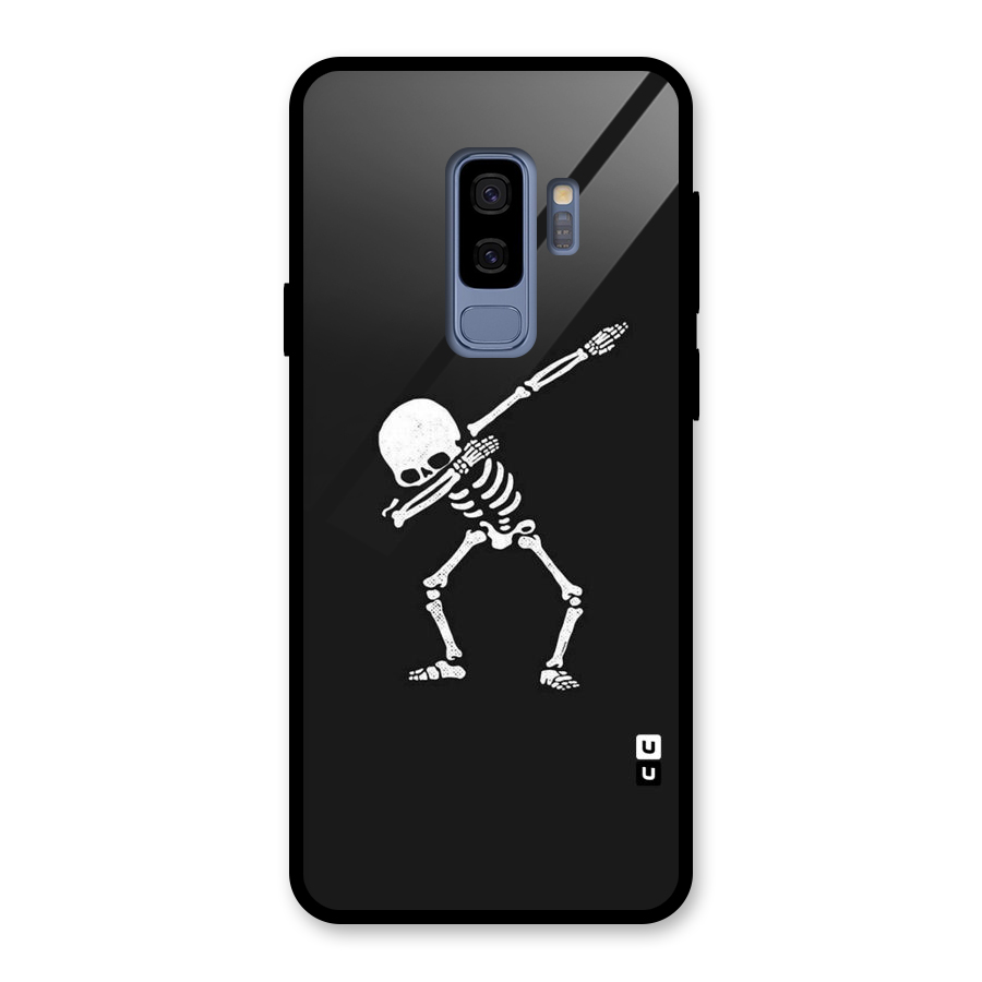 Skeleton Dab White Glass Back Case for Galaxy S9 Plus