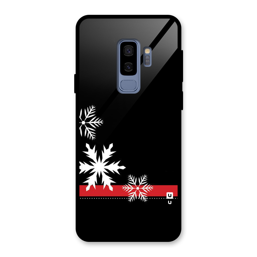 Snowflake Ribbon Glass Back Case for Galaxy S9 Plus