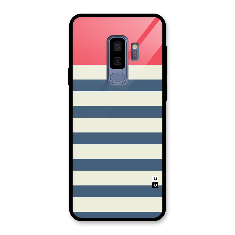 Solid Orange And Stripes Glass Back Case for Galaxy S9 Plus