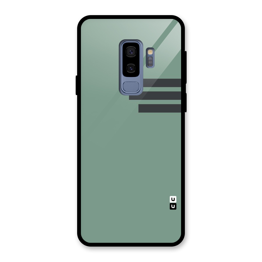 Solid Sports Stripe Glass Back Case for Galaxy S9 Plus