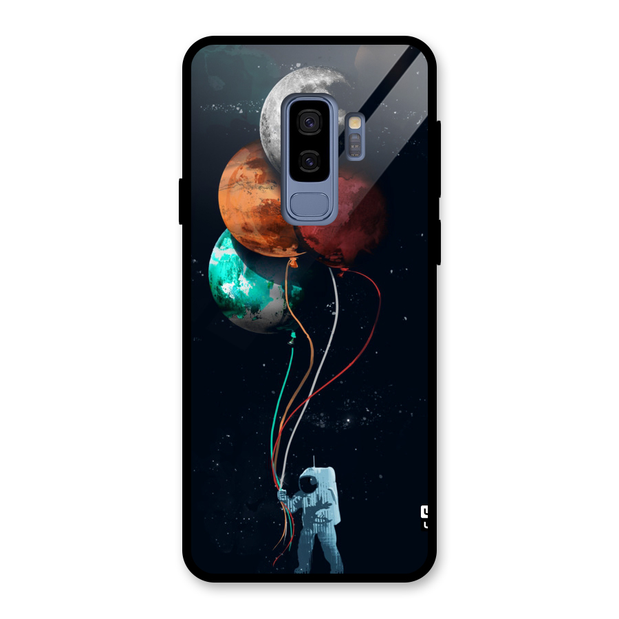 Space Balloons Glass Back Case for Galaxy S9 Plus