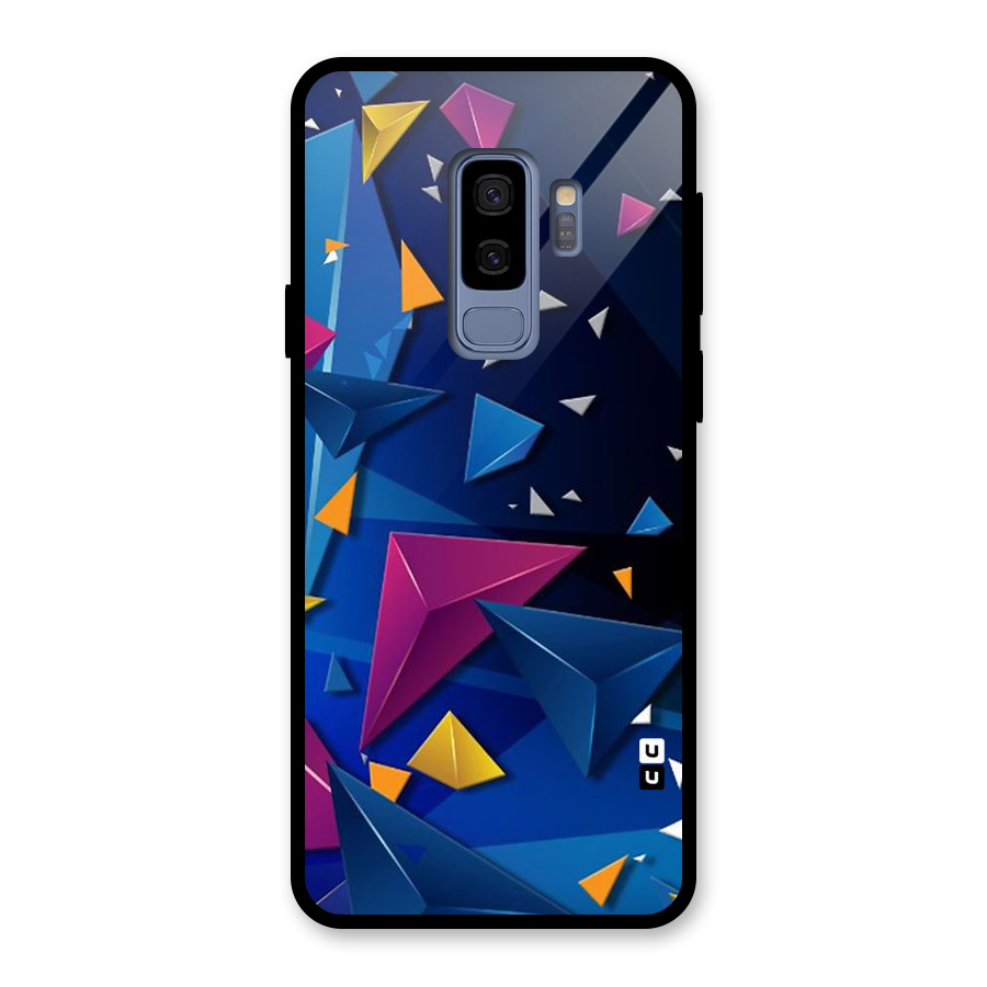 Space Colored Triangles Glass Back Case for Galaxy S9 Plus