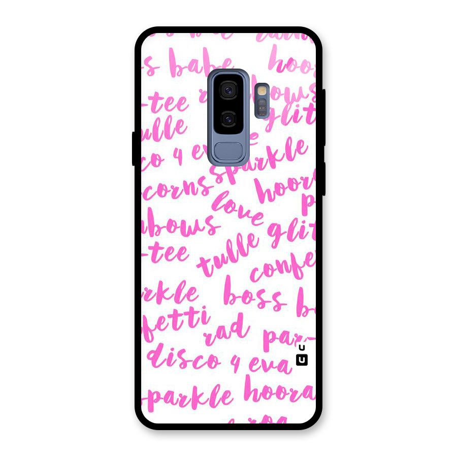 Sparkle Love Glass Back Case for Galaxy S9 Plus